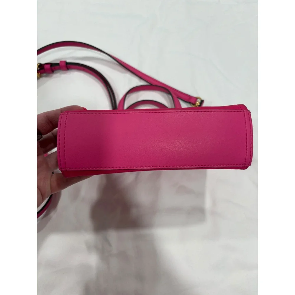 Tory Burch Ella Mini Nylon Tote Bright Pink Hot Small Crossbody Zip Top